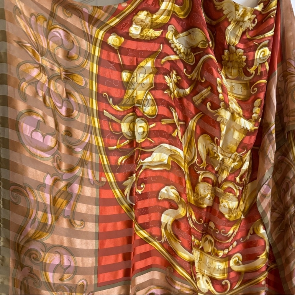 Valentino Garavani Red and Gold Scarf